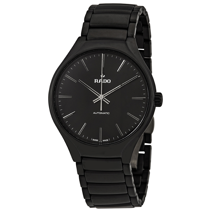 Rado True Automatic Black Dial Men's Watch R27071152 R27071152  7612819051178 - Rado, True - Jomashop