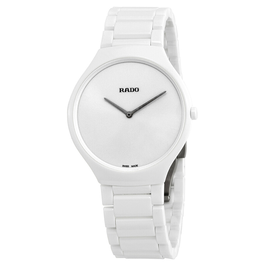 Rado True Thinline White Dial White Ceramic Ladies Watch R27957012 842047126868 Watches, True