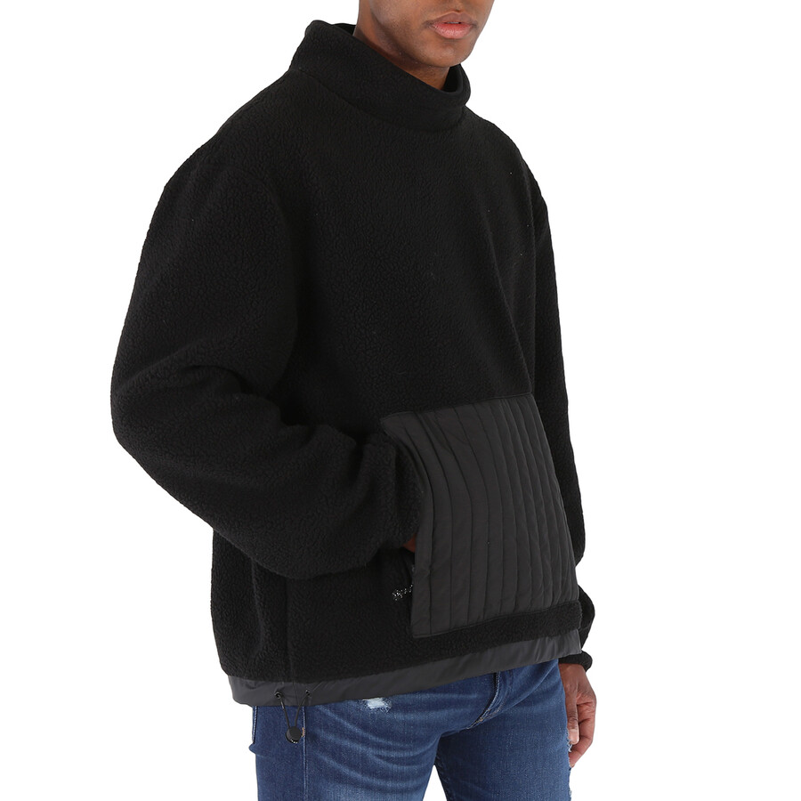 Rains Men's Black High Neck Fleece Sweater, Size Medium/Large Fleece