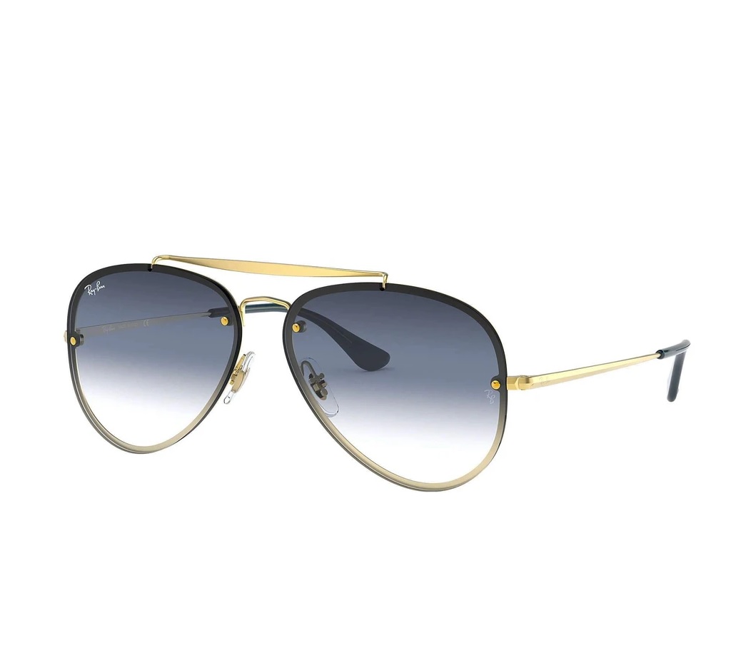 Ray-Ban Blaze Aviator Blue Gradient Mirror Unisex Sunglasses RB3584N ...