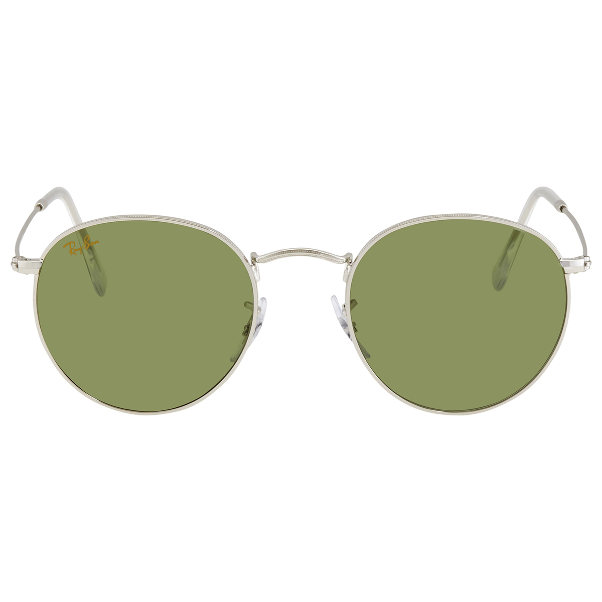 Ray-Ban Men's Light Green Round Sunglasses RB3447 91984E 50 RB3447 91984E  50 8056597197526 - Sunglasses, Ray-Ban - Jomashop
