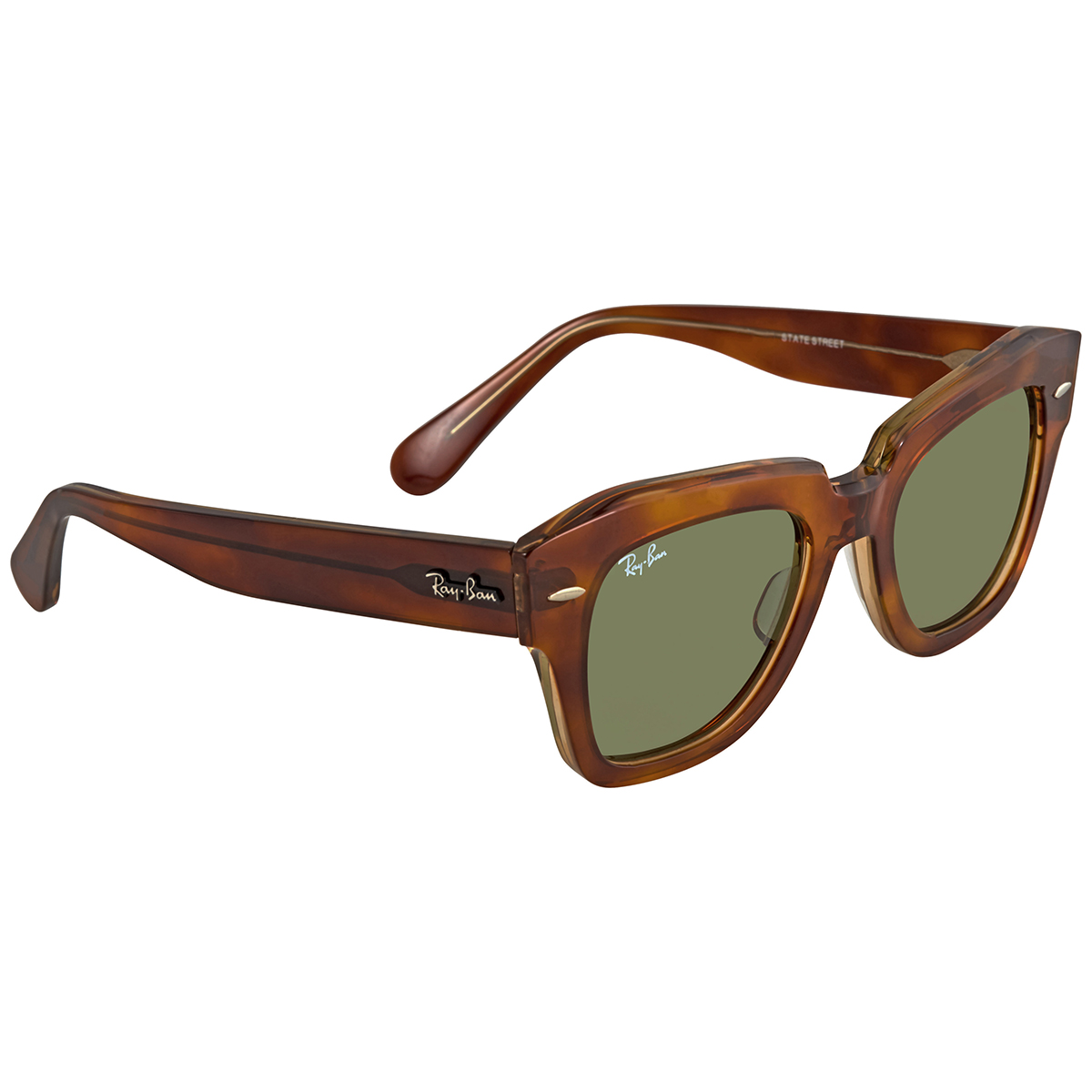 Ray-Ban State Street Light Green Square Sunglasses RB2186 12934E 
