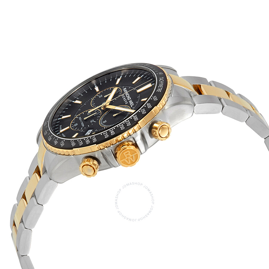 raymond weil tango chronograph black dial men's watch