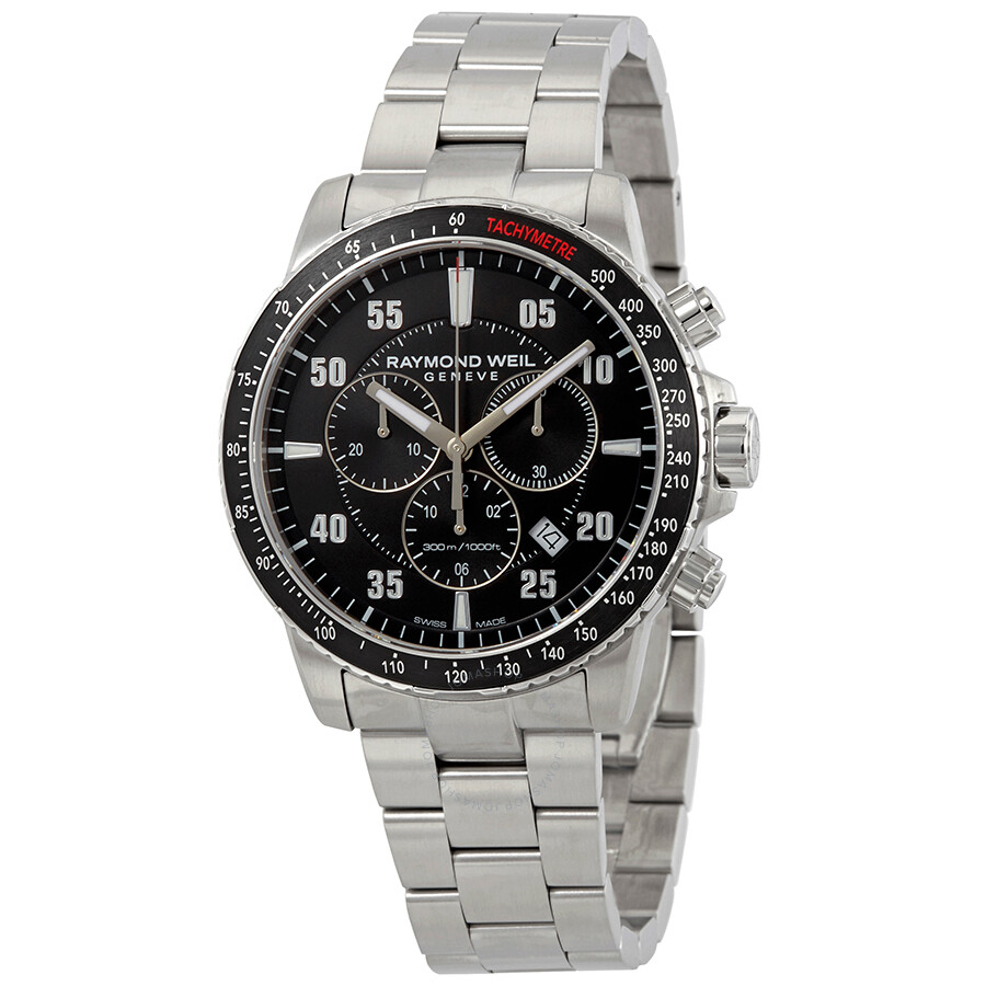 raymond weil tango chronograph black dial men's watch
