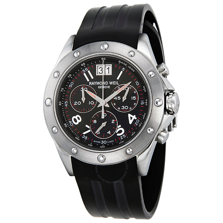 raymond weil tango chronograph black dial men's watch