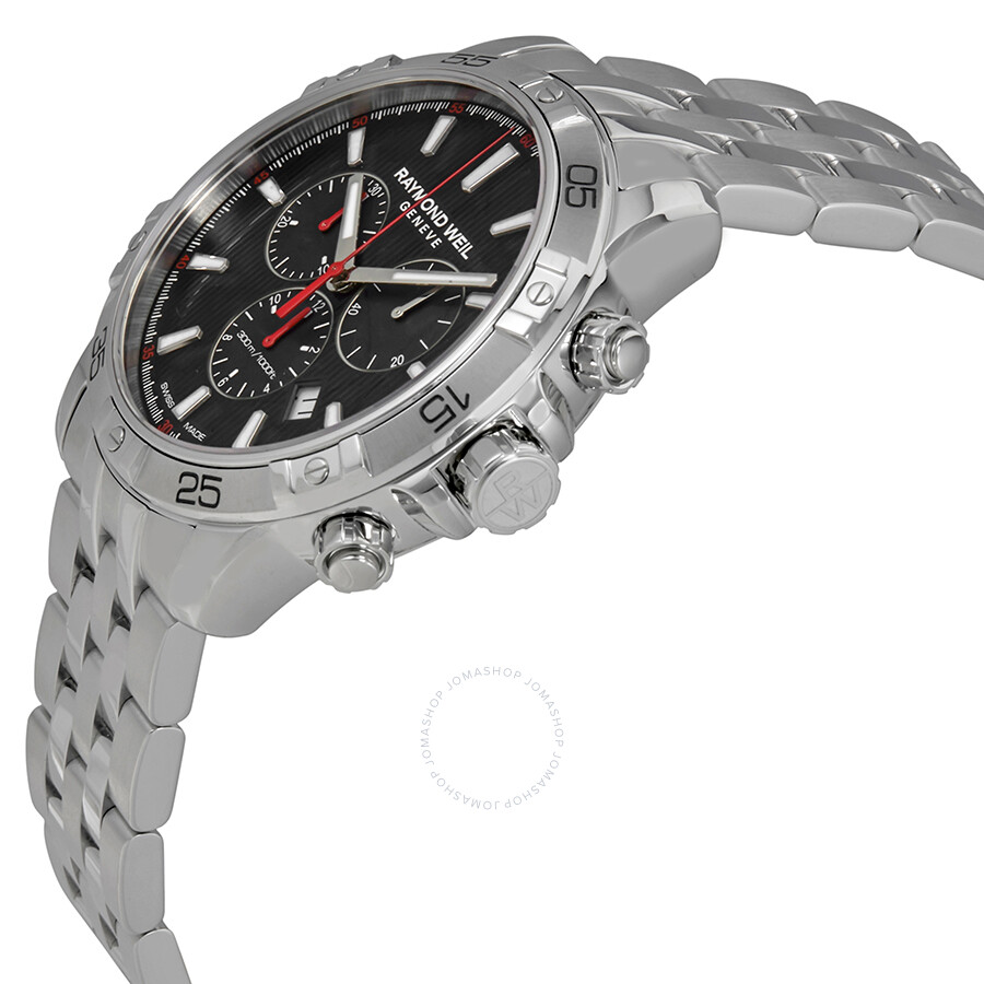 raymond weil tango chronograph black dial men's watch