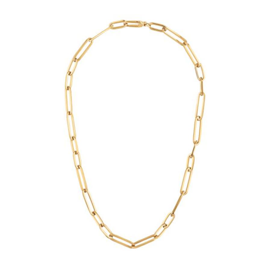 18k Gold Plated 925 Sterling Silver Paperclip Chain Necklace (16-24 Inch)