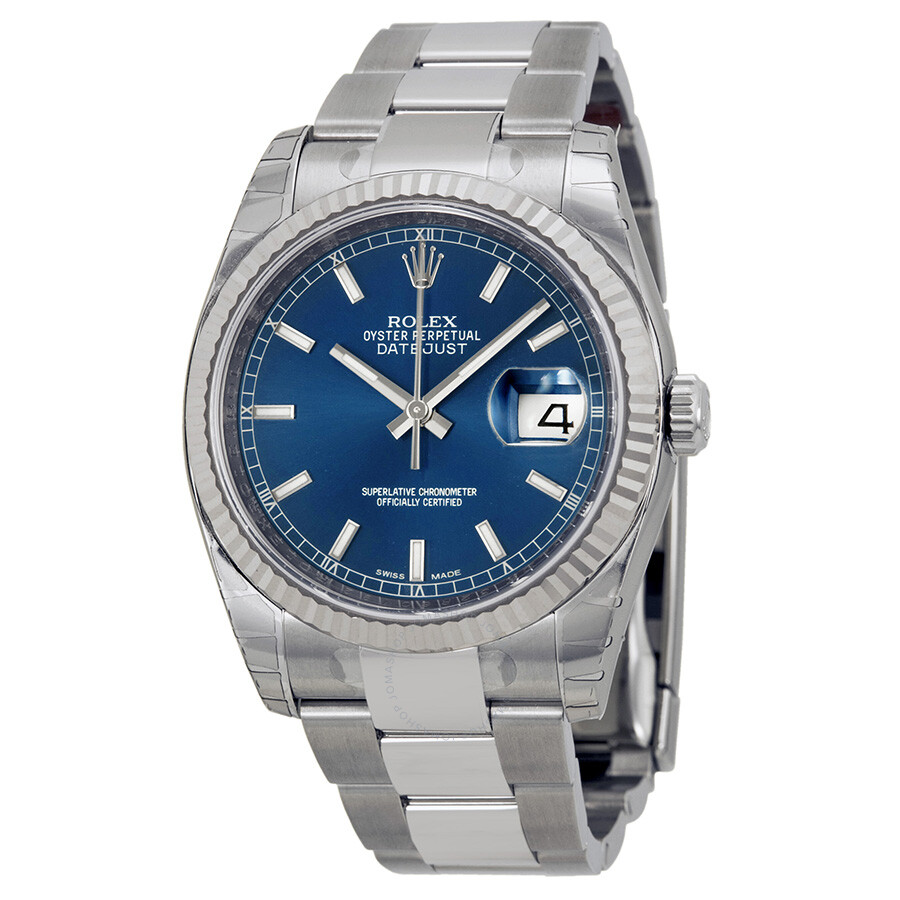 Oyster Perpetual 36 mm Automatic Blue Dial Stainless Steel Bracelet Men's Watch