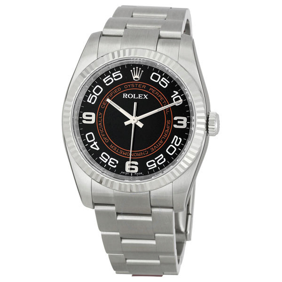 Oyster Perpetual 36 mm Black Concnetric Dial Stainless Steel Bracelet Automatic Men's Watch