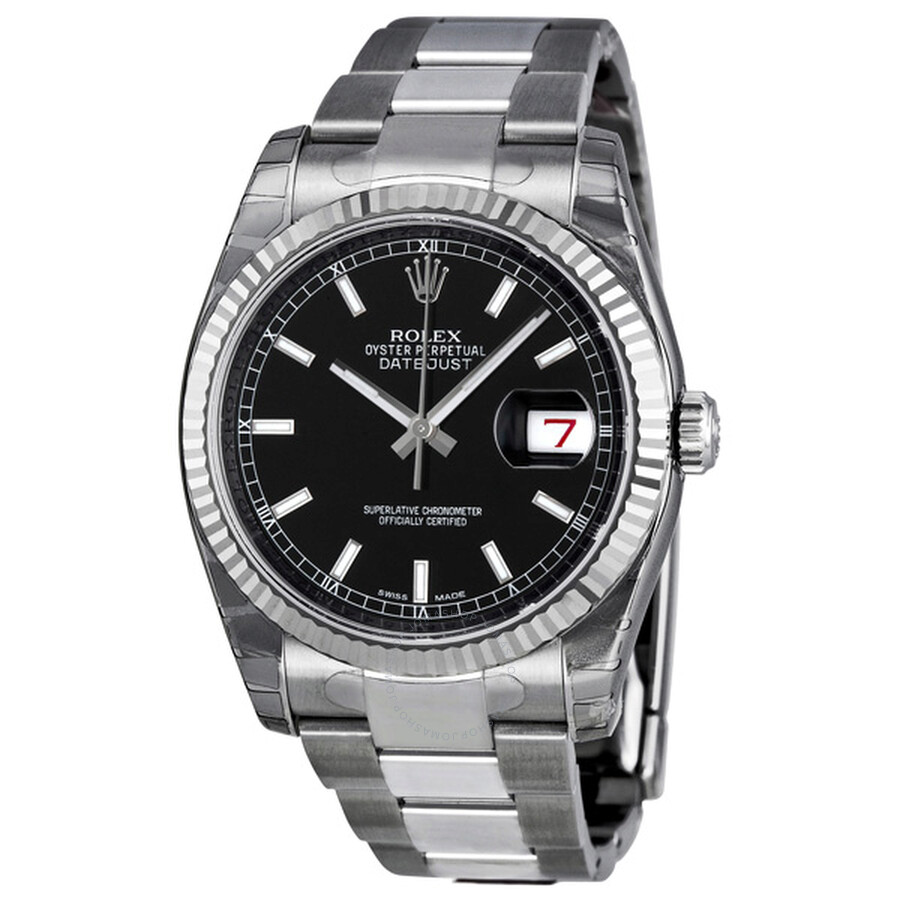 Oyster Perpetual 36 mm Black Dial Stainless Steel Bracelet Automatic Men's Watch BKSO