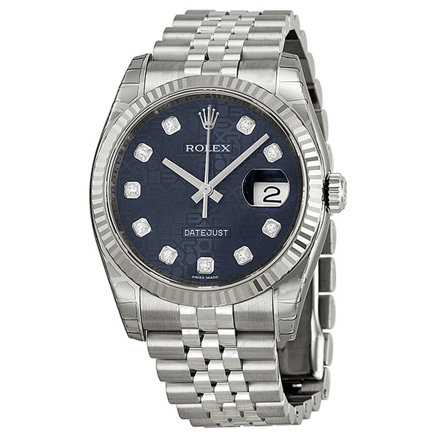 Oyster Perpetual 36 mm Blue Dial Stainless Steel Jubilee Bracelet Automatic Ladies Watch