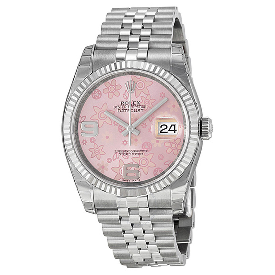 Oyster Perpetual 36 mm Pink Floral Dial Stainless Steel Jubilee Bracelet Automatic Ladies Watch 116234PAFJ