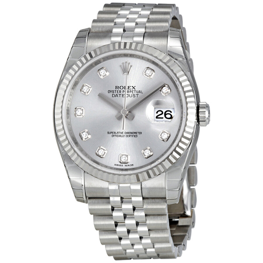 Oyster Perpetual 36 mm Rhodium Dial Stainless Steel Jubilee Bracelet Automatic Men's Watch