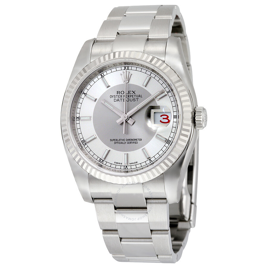 Oyster Perpetual 36 mm Silver Rhodium Dial Stainless Steel Bracelet Automatic Ladies Watch