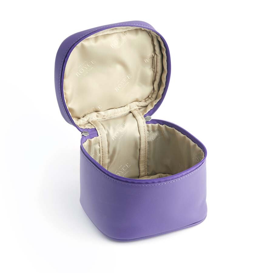 Royce Leather Royce Purple Chic Cosmetic Carrying Case in Genuine