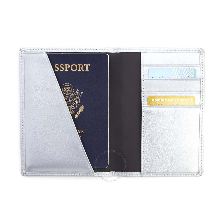 Royce Leather Royce Silver RFID Blocking Leather Passport Wallet RFID