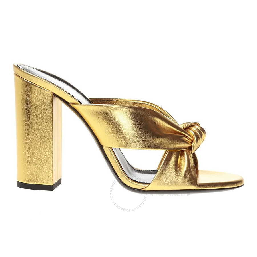 Gold slip on mules Clearance