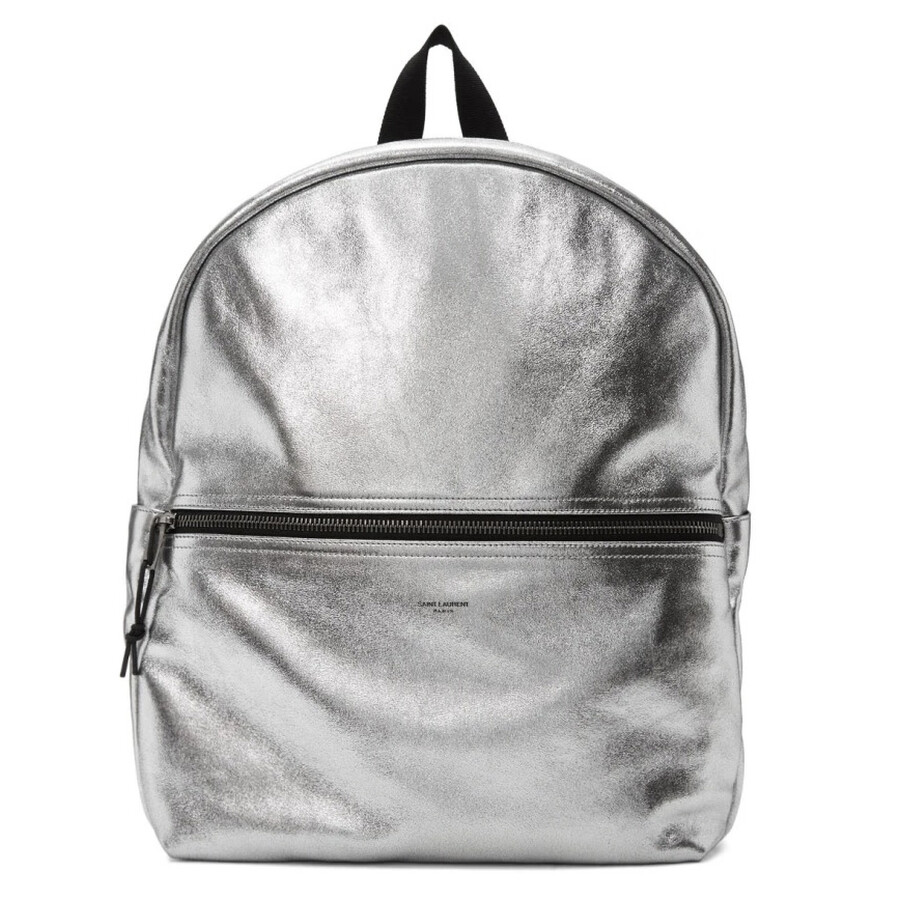 metallic leather backpack