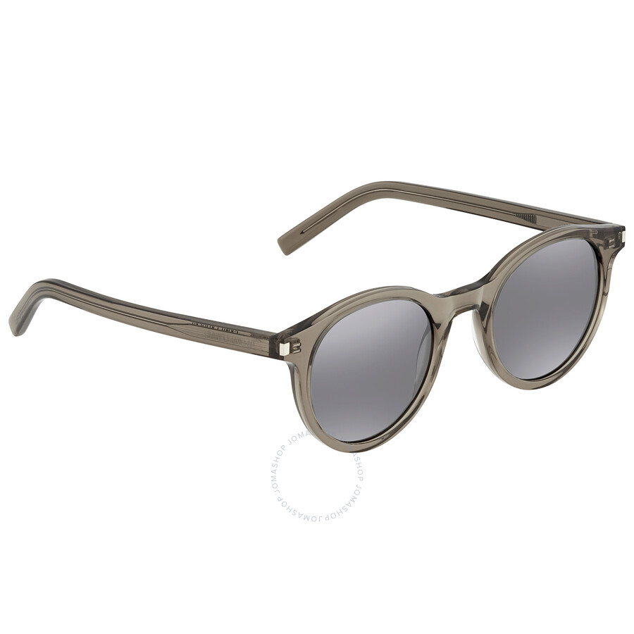 Saint Laurent Silver Round Unisex Sunglasses SL 342005 49 889652286242