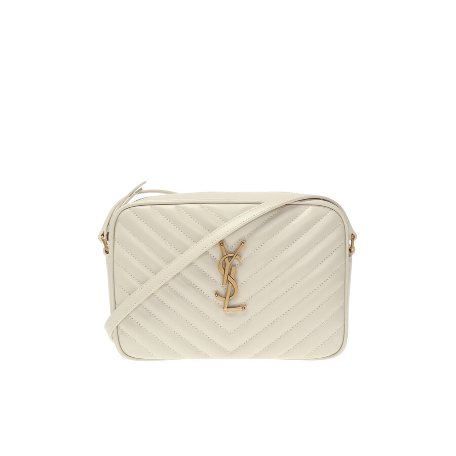 Saint Laurent White Lou QuiltedEffect Crossbody Bag 612544 DV707 9207