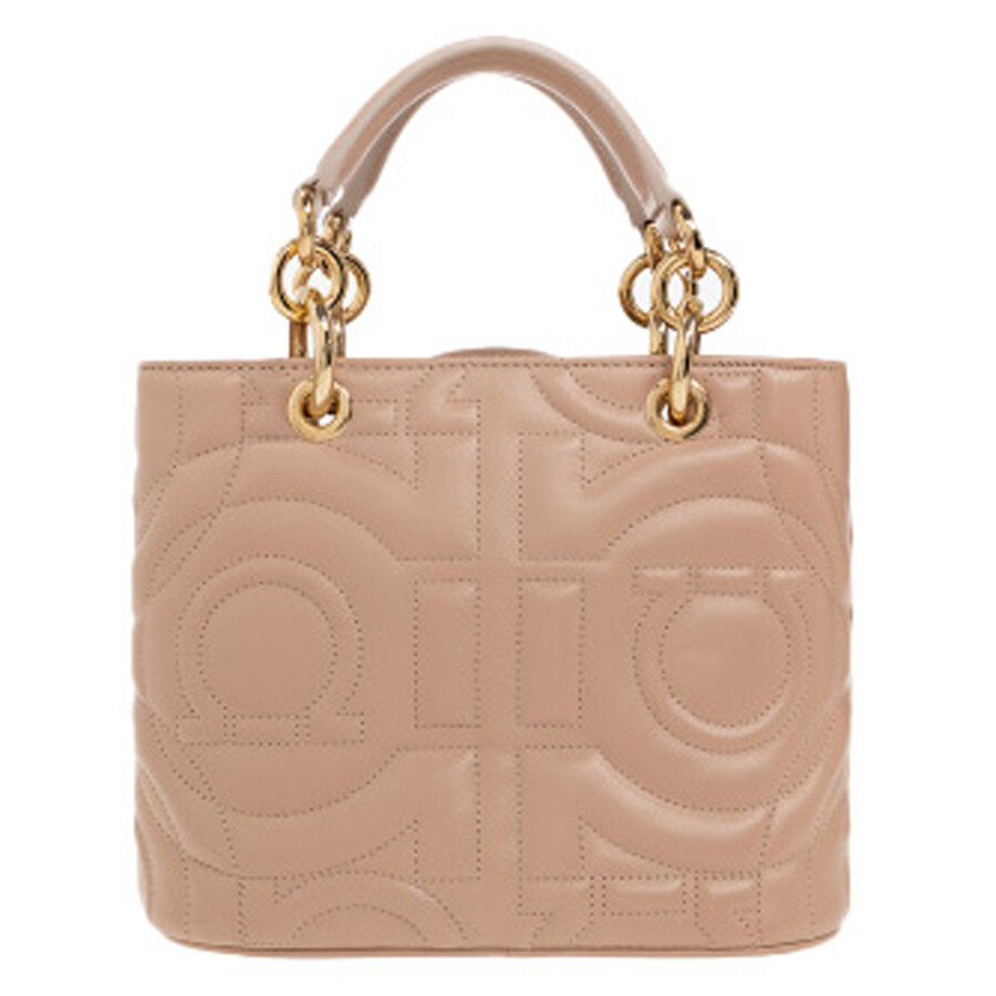 Ferragamo Salvatore Ferragamo Amaretti Quilted Gancini Top Handle Bag