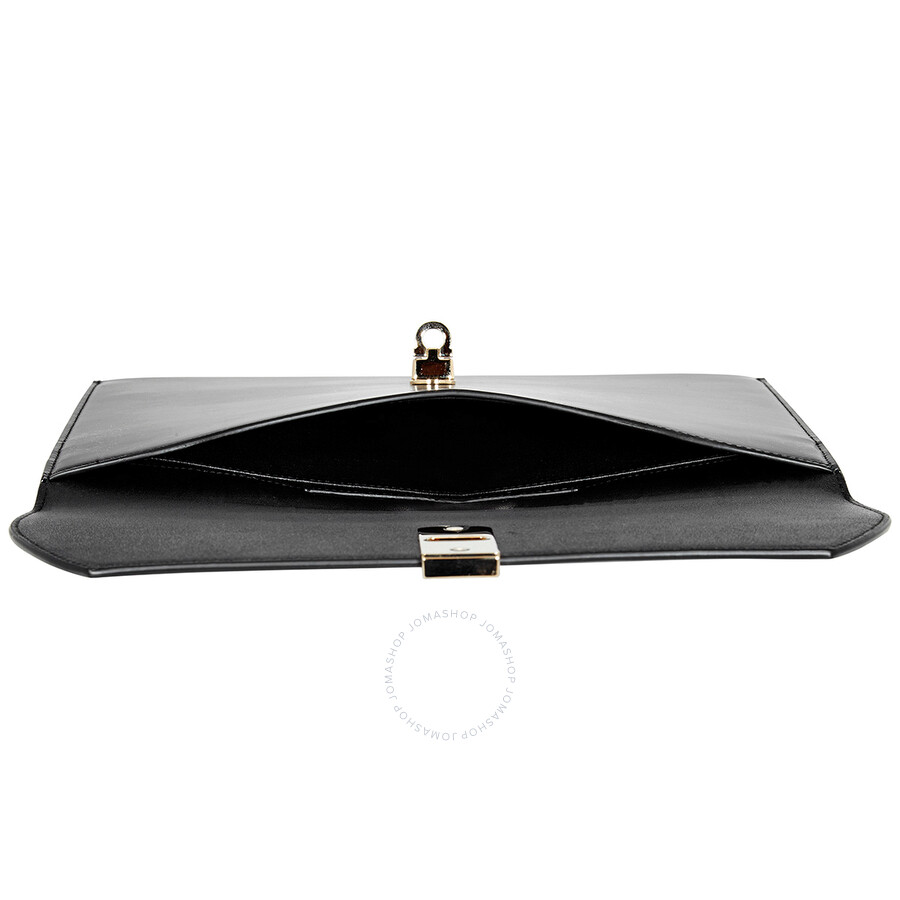 Ferragamo Salvatore Ferragamo Black Leather Boxyz Envelope Minibag