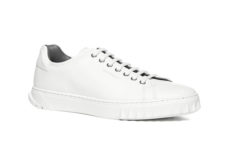 white ferragamo sneakers
