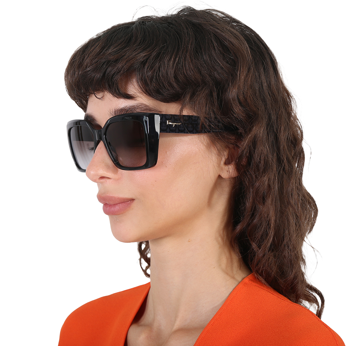 Salvatore Ferragamo Black Round Grey Gradient Sunglasses main image 1