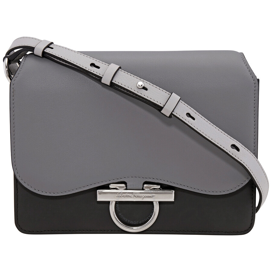 Ferragamo Salvatore Ferragamo Grey Ladies Joanne Leather Shoulder Bag