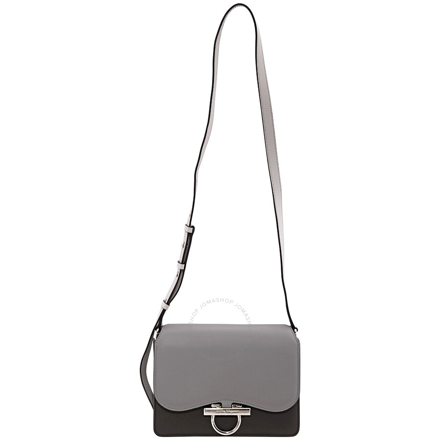 Ferragamo Salvatore Ferragamo Grey Ladies Joanne Leather Shoulder Bag