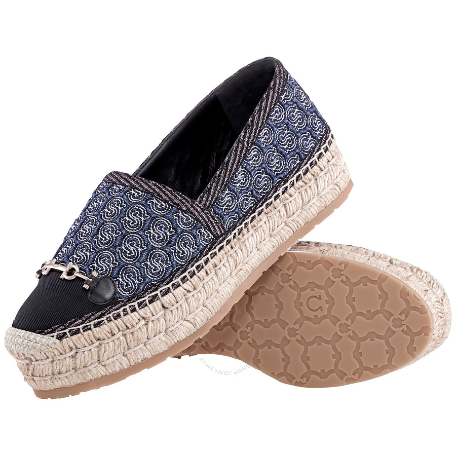 Salvatore Ferragamo Ladies Blue Gancio S Espadrilles, Brand Size 7.5