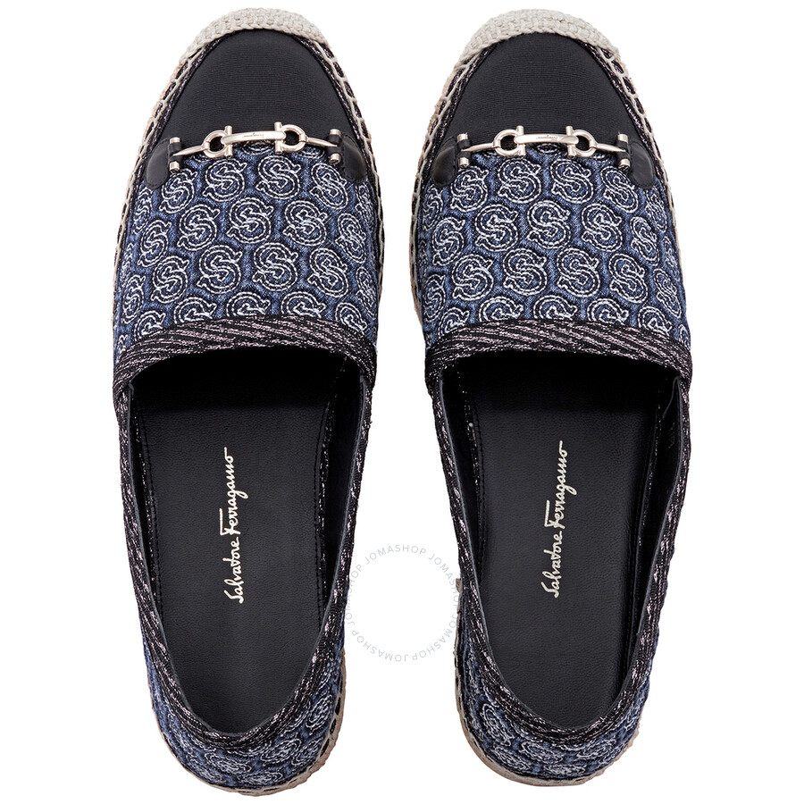Salvatore Ferragamo Ladies Blue Gancio S Espadrilles, Brand Size 7.5