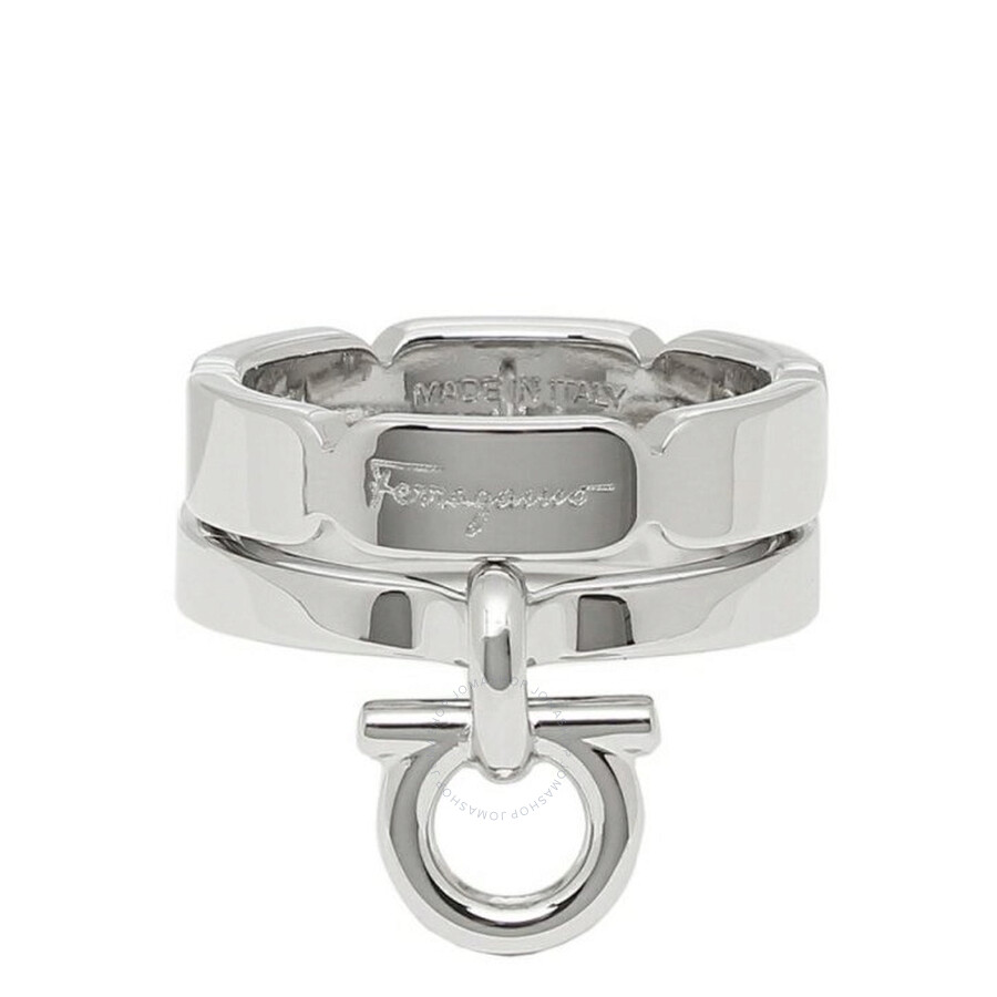 Salvatore Ferragamo Ladies Palladium Scarf Ring 760062 688390 002