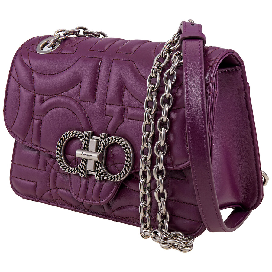 Ferragamo Salvatore Ferragamo Ladies Quilted Gancini Flap Shoulder Bag 21H153 713840