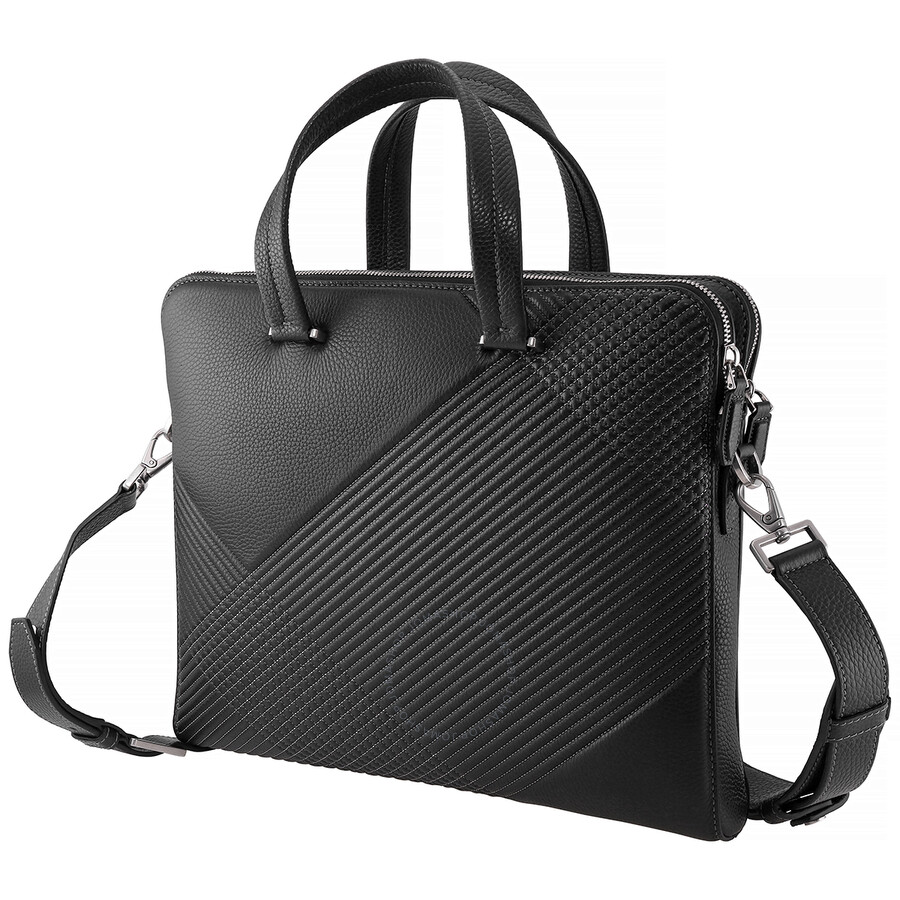 Ferragamo Salvatore Ferragamo Men's Black Firenze Leather Briefcase