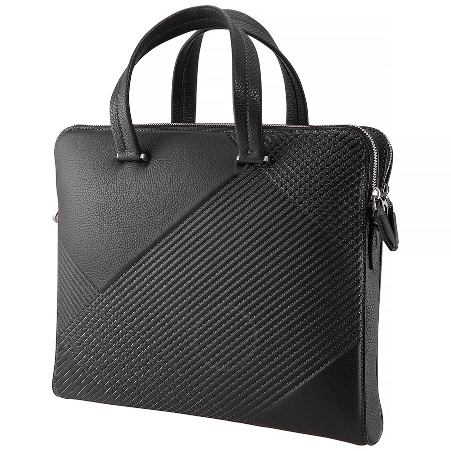 Ferragamo Salvatore Ferragamo Men's Black Firenze Leather Briefcase