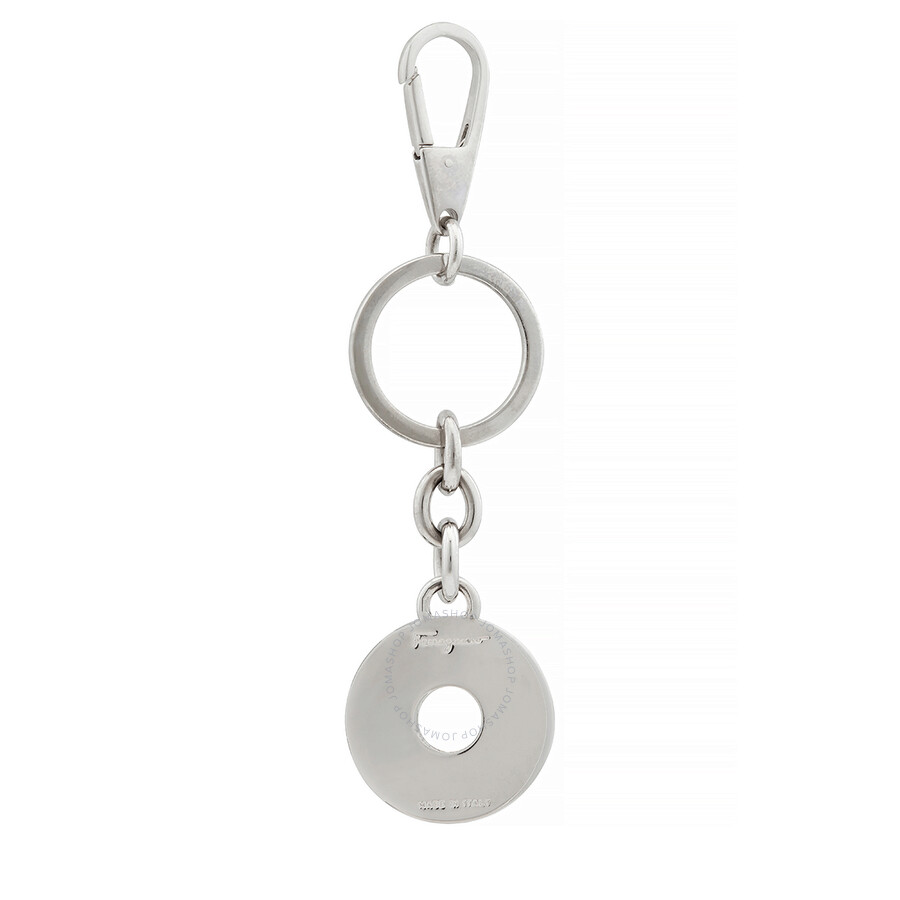 Ferragamo Salvatore Ferragamo Pavi Gancini Key Ring Silver/ Red 615983