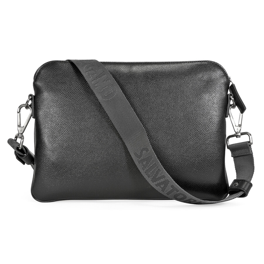 Ferragamo Salvatore Ferragamo Textured Leather Men's Messenger Bag