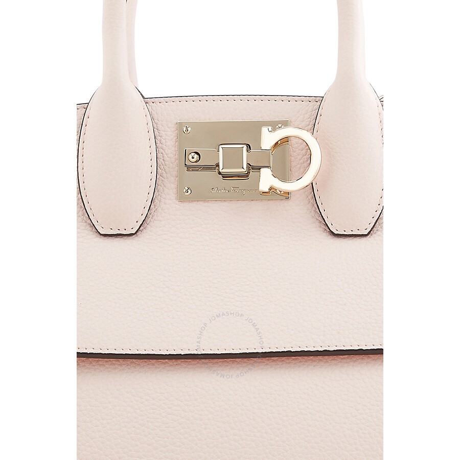 Salvatore Ferragamo The Studio Leather Top Handle Bag Light Pink
