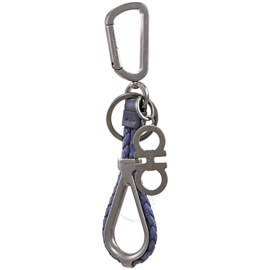 Ferragamo Salvatore Ferragamo Ultramaraine Braided Leather Gancini Key