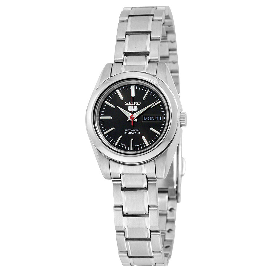 Seiko 5 Automatic Black Dial Stainless Steel Ladies Watch Symk17 Symk17 Seiko Seiko 5 Jomashop