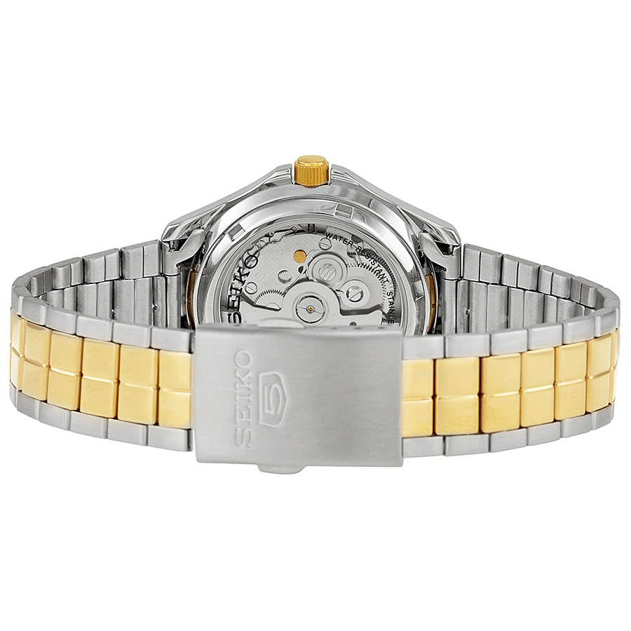Seiko 5 Automatic Silver Dial Two-tone Men's Watch SNKK94 SNKK94  4954628137487 - Seiko, Stainless Steel - Jomashop