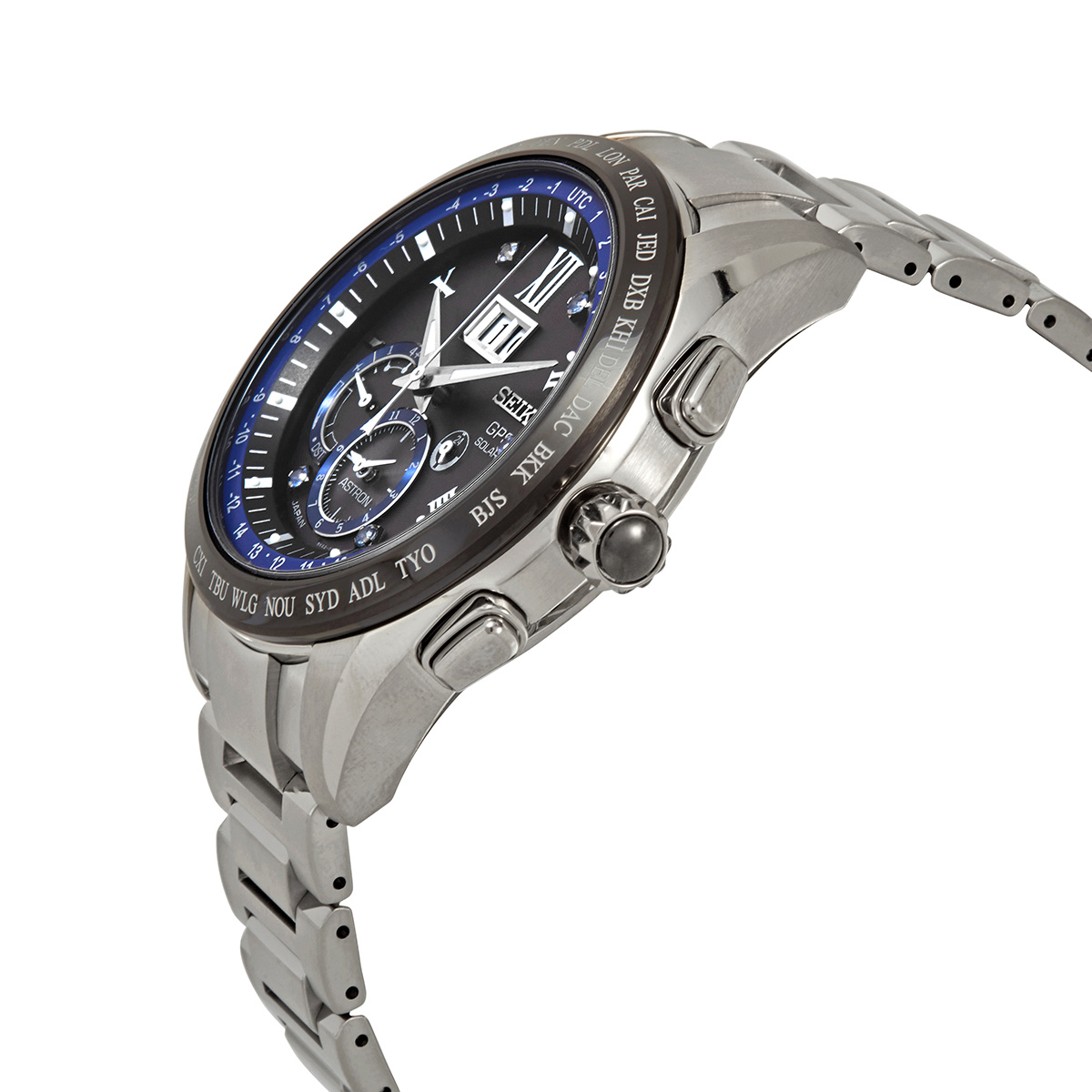 Seiko Astron World Time Quartz Black Dial Men's Watch SSE145J1  4954628214386 - Watches, Stainless Steel - Jomashop