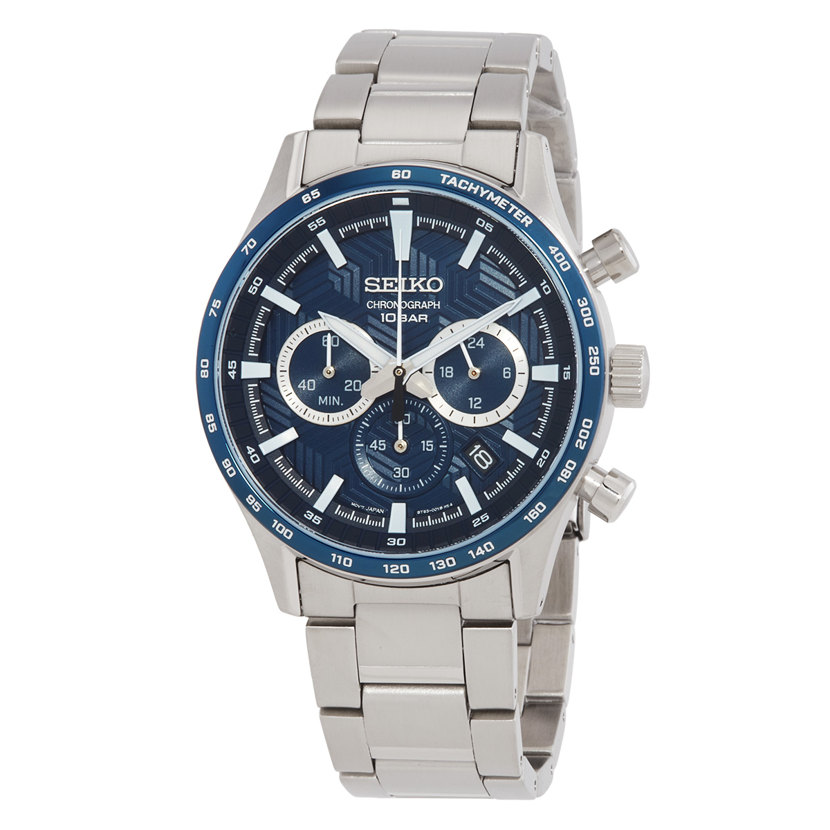 Seiko Conceptual Chronograph Ice Blue Dial Silver Steel Strap Watch for Men - SSB459P1