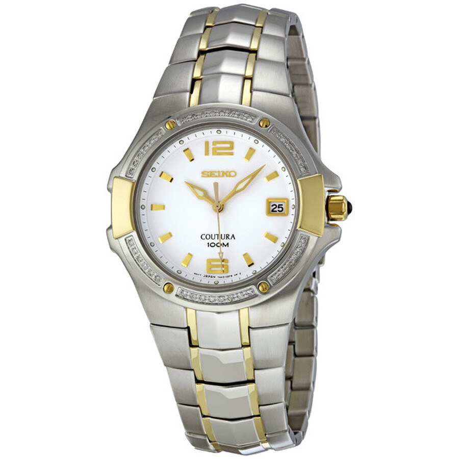 Seiko Coutura Diamond TwoTone Steel Men's Watch SGED28 0029665141651