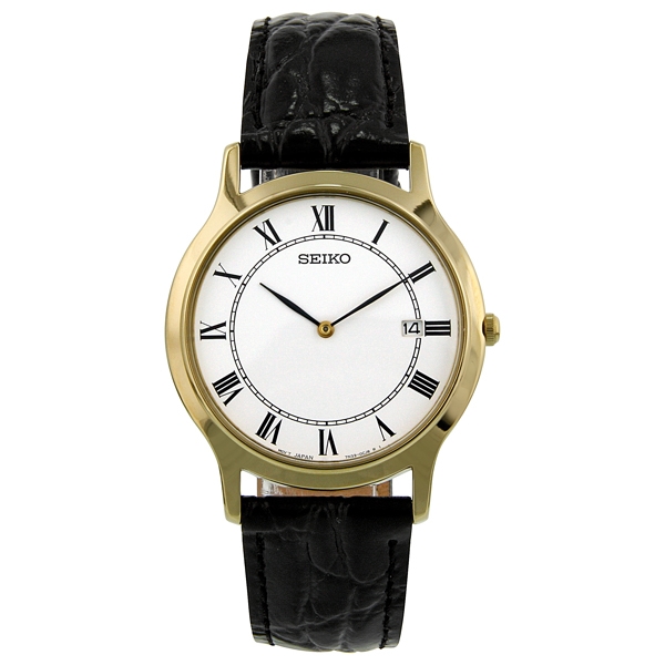 Seiko Dress Gold-Tone Stainless Steel Men's Watch SKP330 SKP330  0029665143709 - Seiko, Stainless Steel - Jomashop