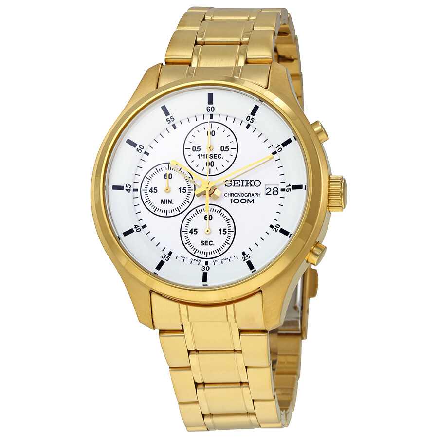 seiko chronograph white