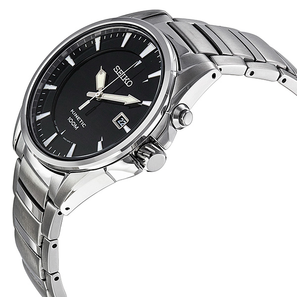 Seiko Kinetic Black Dial Steel Men's Watch SKA565 SKA565 029665165596 -  Seiko, Kinetic - Jomashop