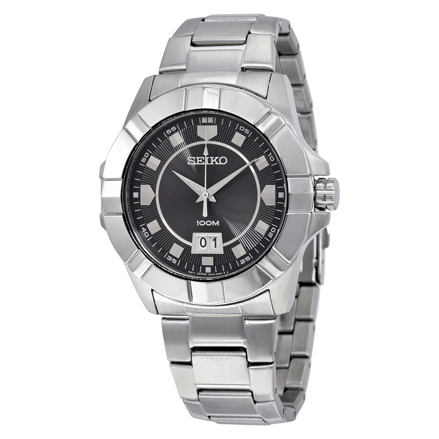 Lord Black Dial Stainless Steel Men's Watch