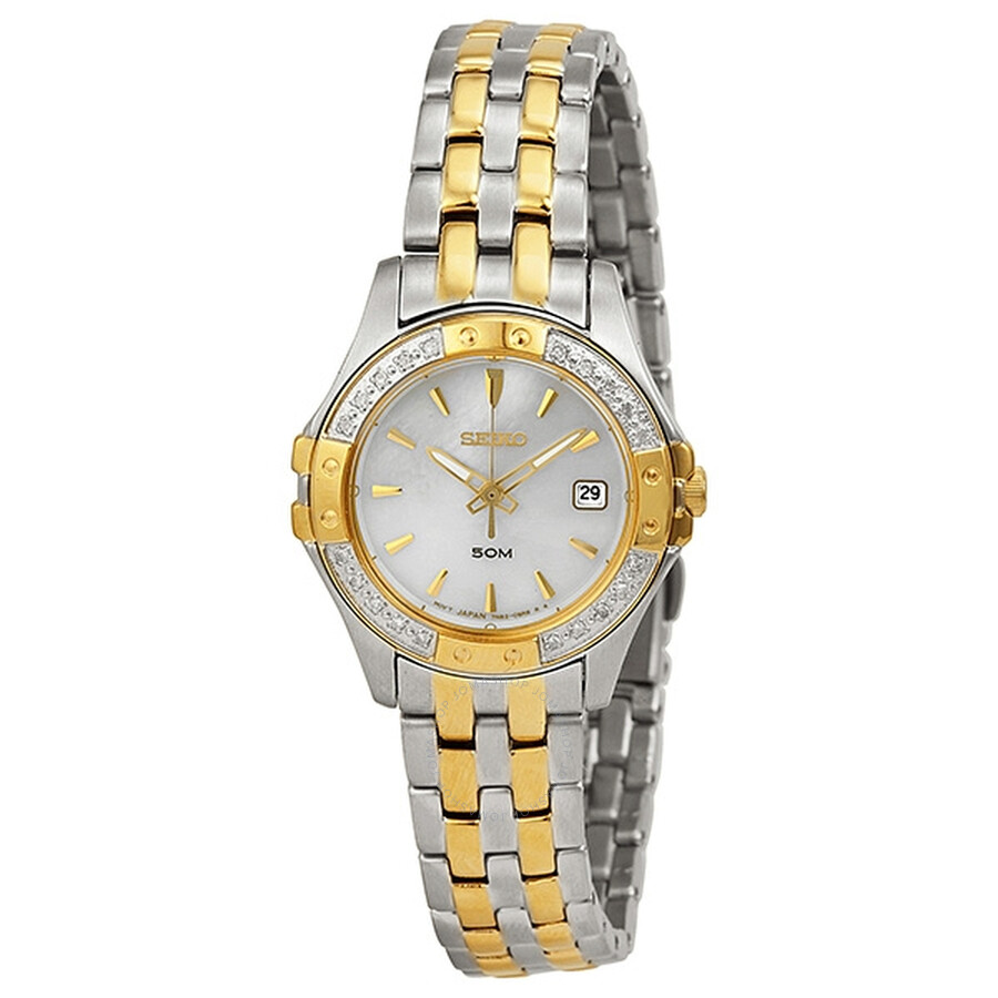 Mother Of Pearl Dial Two-Tone Stainless Steel Ladies Watch